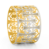 22K Gold TwoTone Wide Bangle